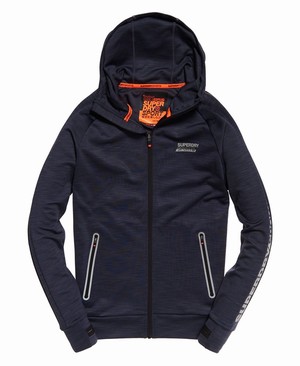 Superdry Active Lite Training Cipzár Férfi Kapucnis Pulóver Sötét Szürke | UVBMG0934